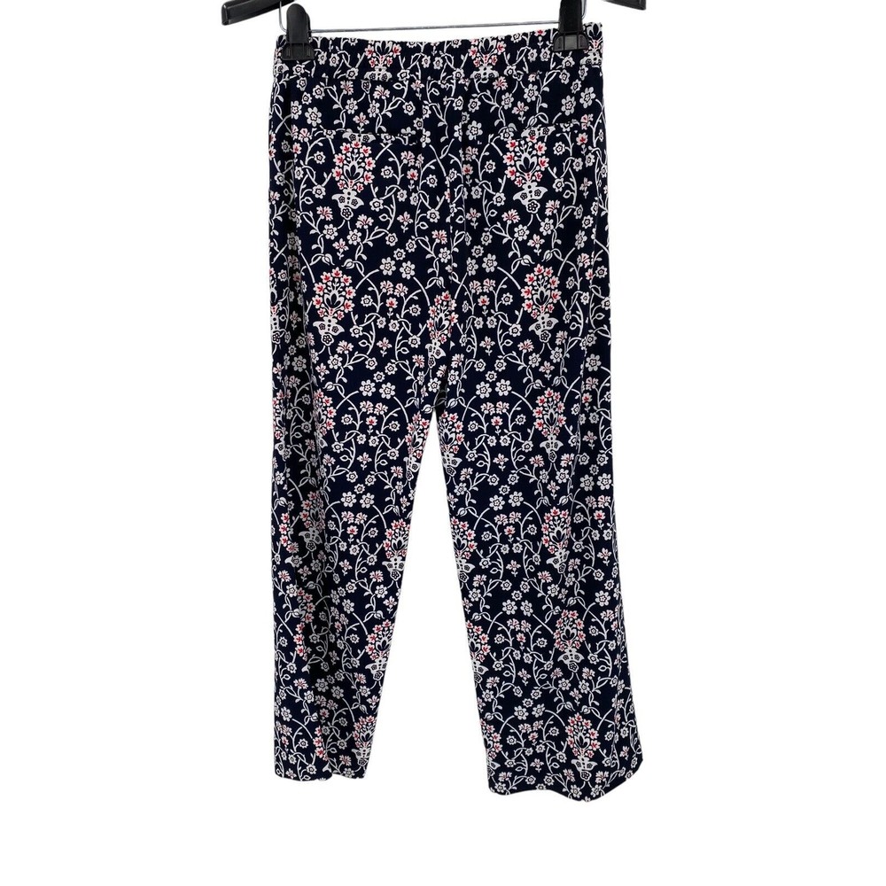 Ann Taylor Loft Women's Pants Red White Blue Pull on Casual Floral Wide Leg S - Picture 9 of 9